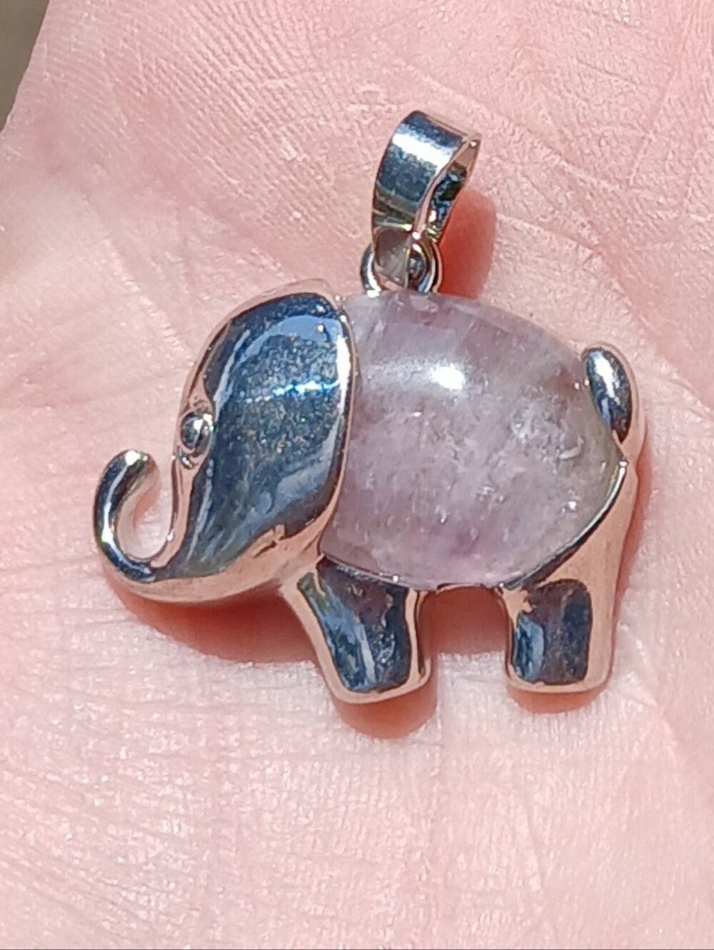 New Amethyst Silver Elephant Pendant.